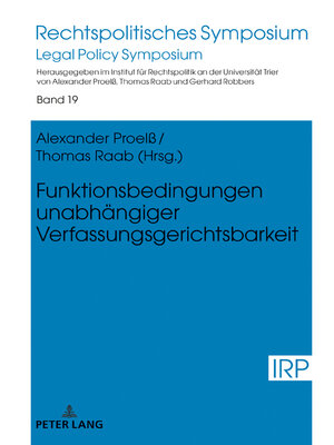 cover image of Funktionsbedingungen unabhaengiger Verfassungsgerichtsbarkeit